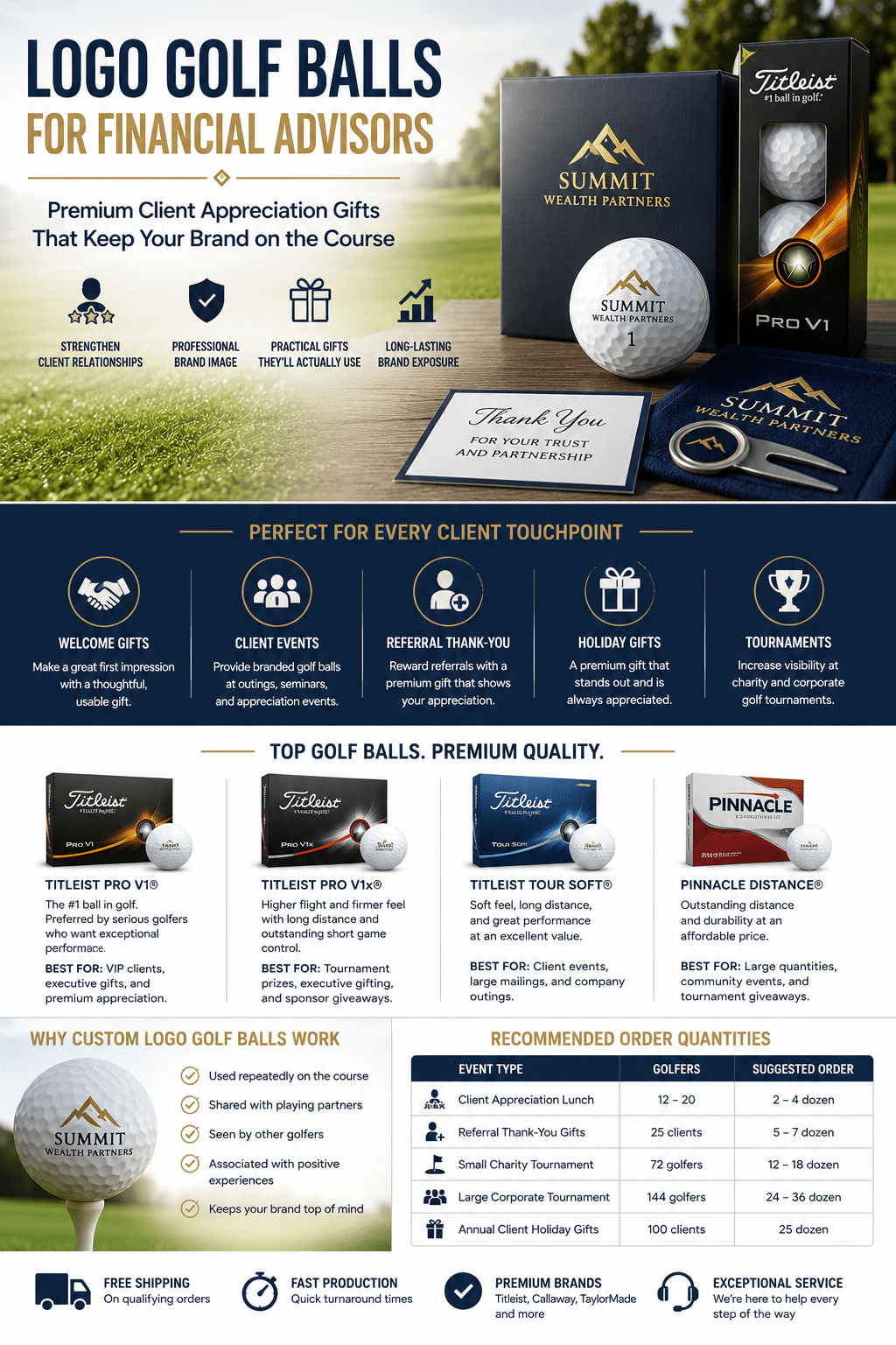 Logo Golf Balls for Financial Advisors | Client Appreciation Gifts Logo Golf Balls for Financial Advisors | Client Appreciation Gifts