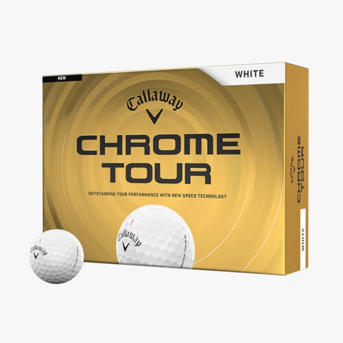 Chrome tour logo golf balls