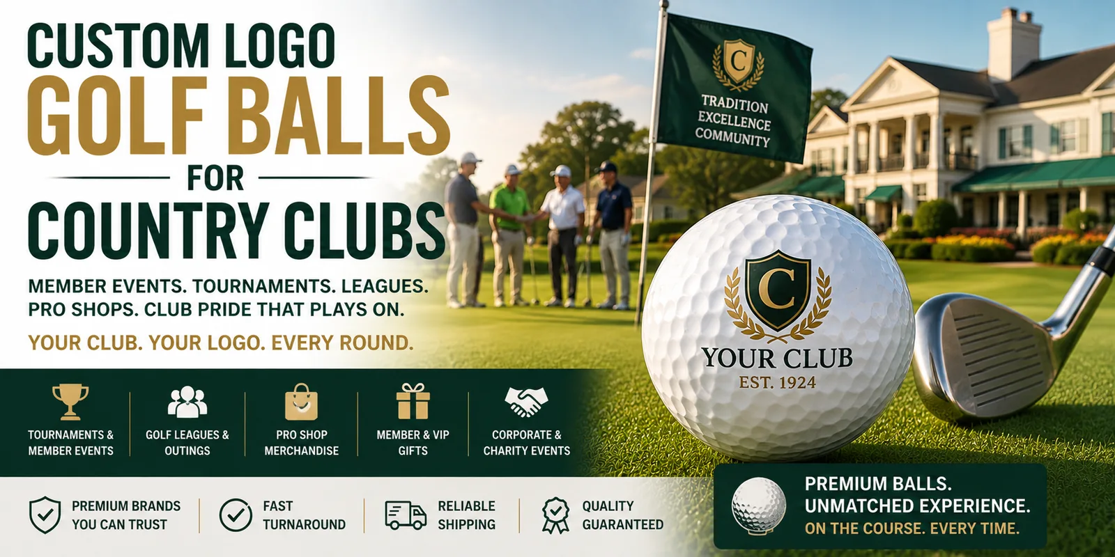 Custom Logo Golf Balls for Country Clubs