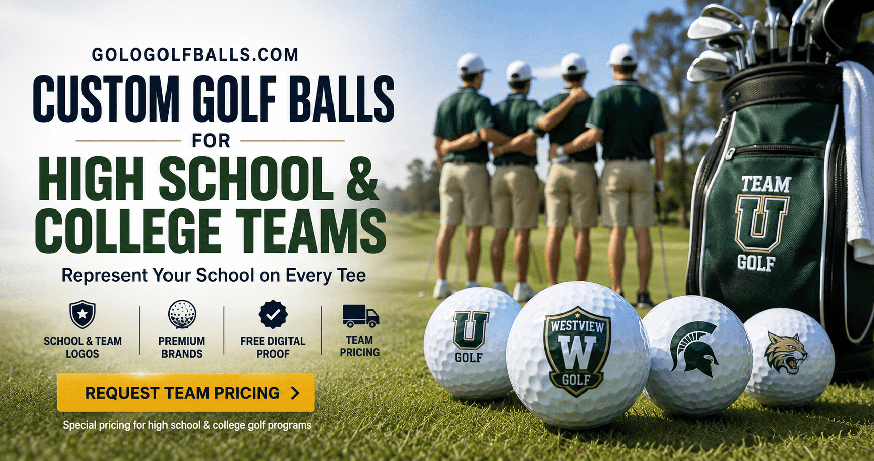 Custom Golf Balls for High School & College Golf Teams 1 customlogogolfballsforhighshcools